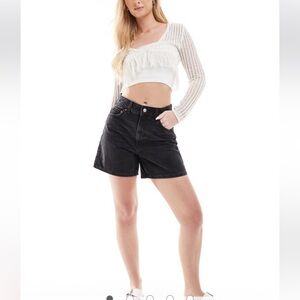 ASOS Hourglass Denim Dad Short, 4